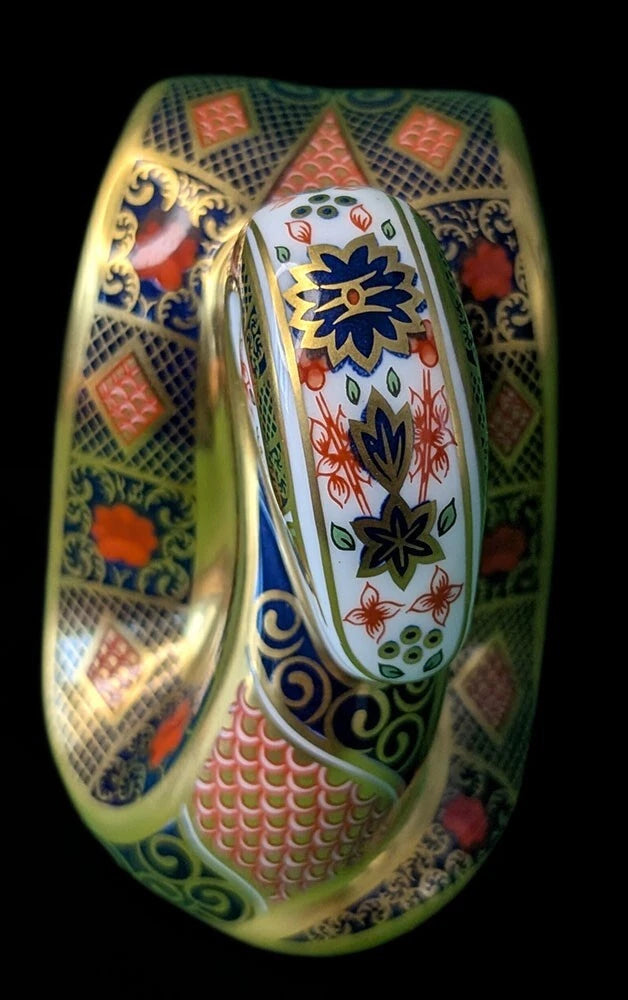 ROYAL CROWN DERBY Bone China Figurine / Paperweight - Old Imari Snake