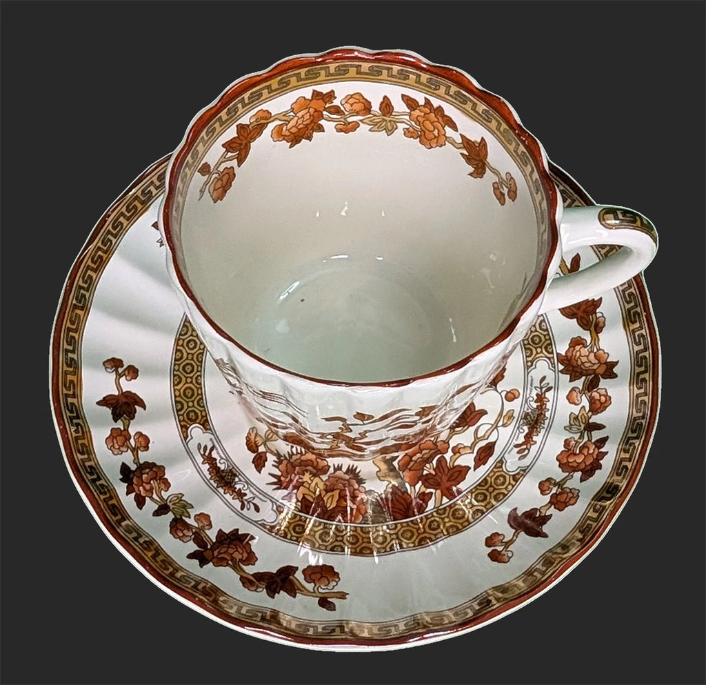 SPODE Bone China - Indian Tree Pattern, Rust - 5 Pc. Place Setting - New Mark