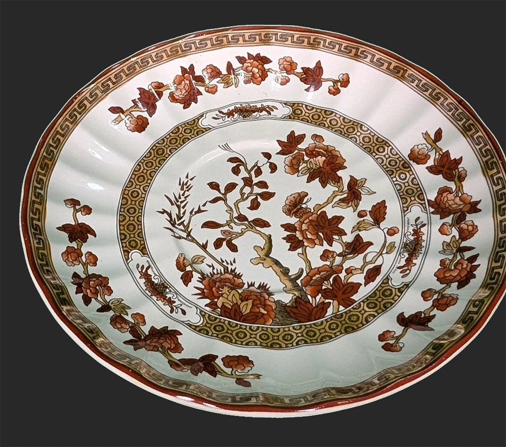 SPODE Bone China - Indian Tree Pattern, Rust - 5 Pc. Place Setting - New Mark