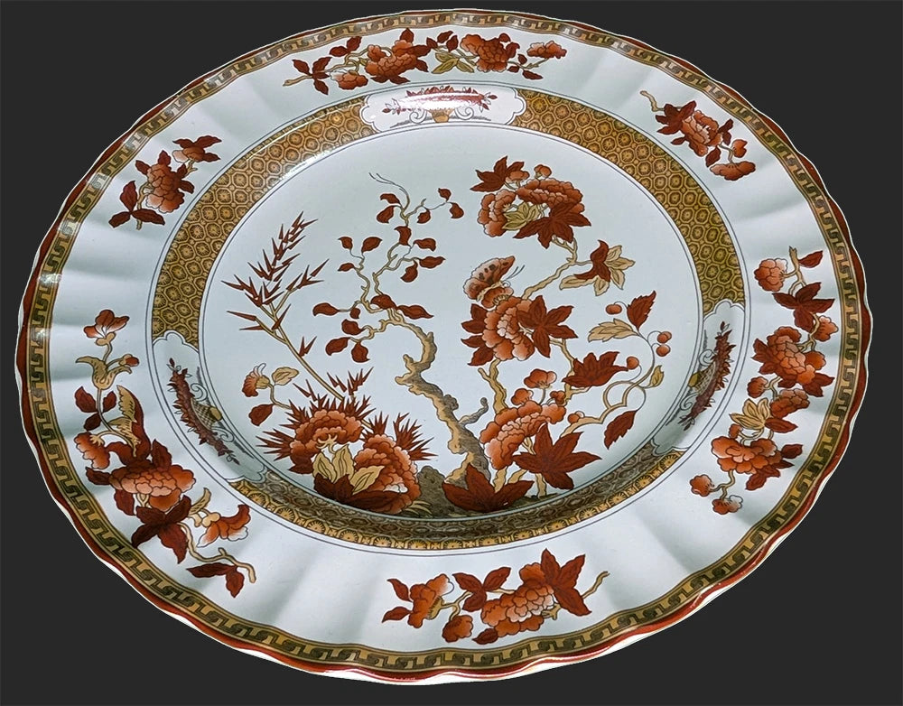 SPODE Bone China - Indian Tree Pattern, Rust - 5 Pc. Place Setting - New Mark