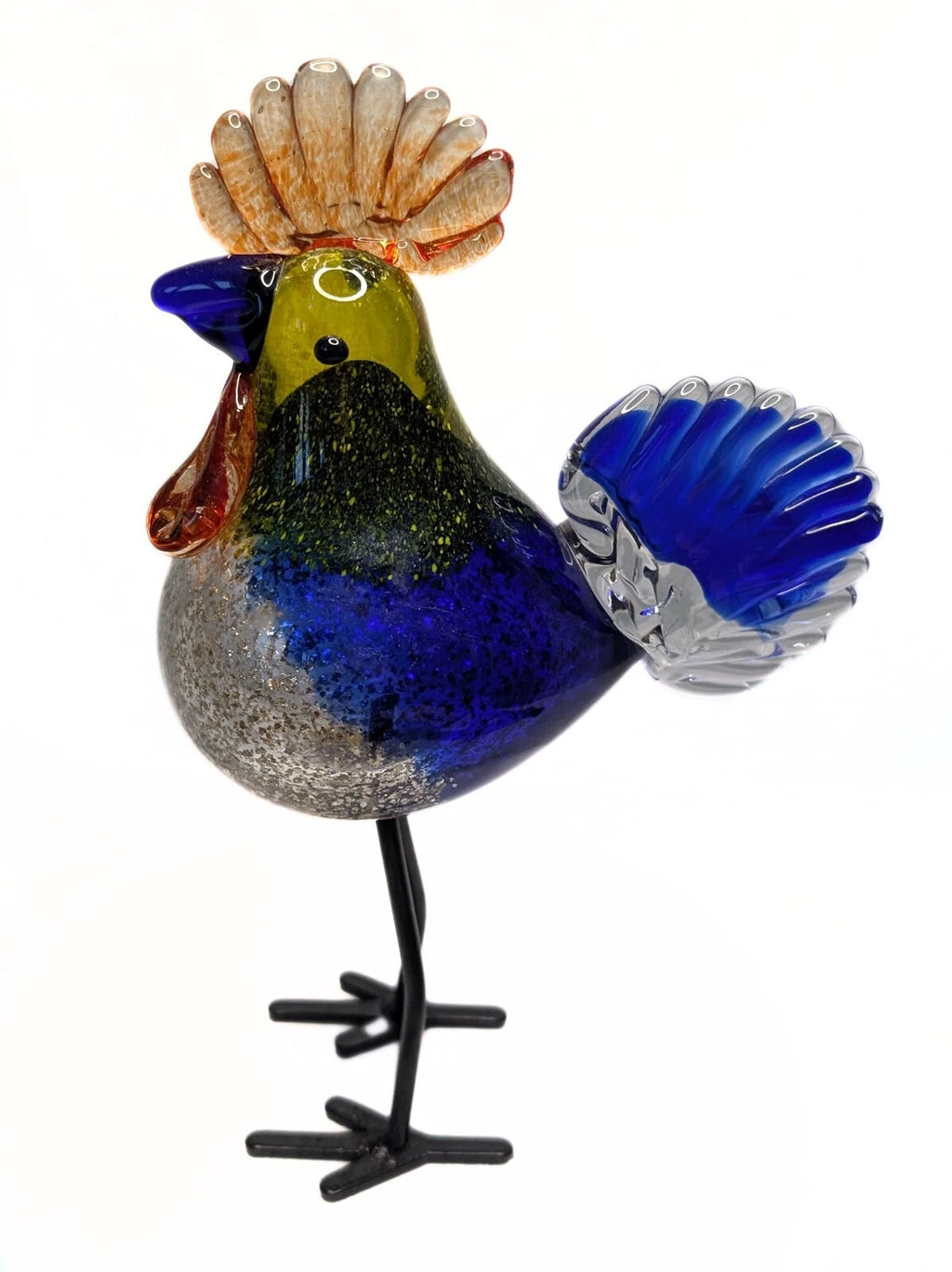 Tall Standing Glass Rooster / Chicken Figurine